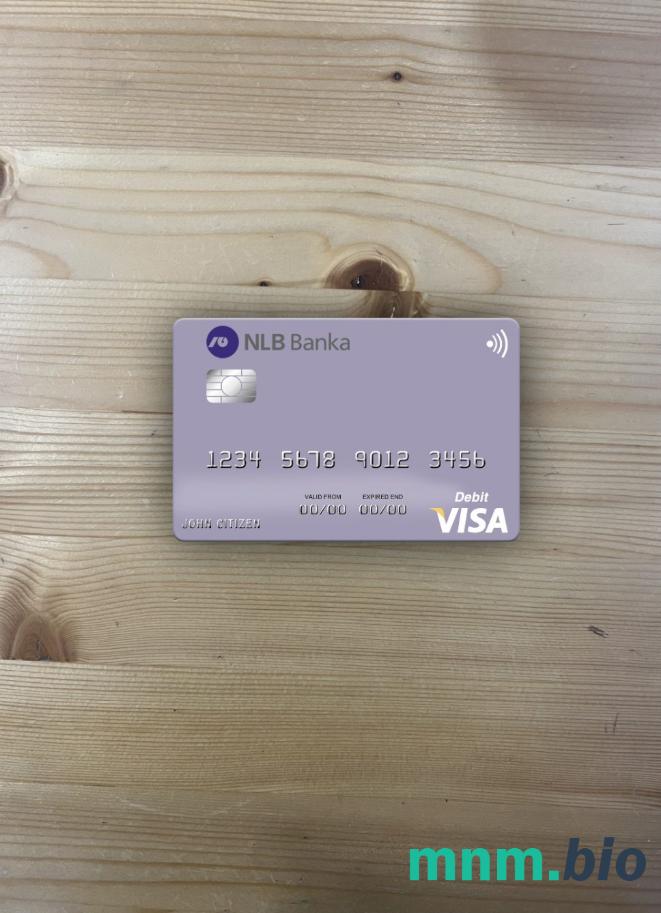Montenegro NLB banka a.d. Podgorica visa obciążyć card wygląd fotograficzny skan PSD + zdjęcie